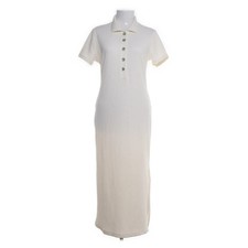 H&M, Polokleid, Größe: L, Weiß, Einfarbig, Rippenstrick, Damen #zEO