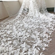 Stickereien 3D Blumen Spitze Stoff Bunt Blumenmuster Weinreben Tüll für Kleid