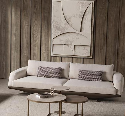 Sofa beige luxus sitzer - 3,
