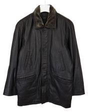 Saki Jacke Herren (UK) 52 Echtleder Gepolstert Abnehmbare Kragen Gefüttert Zip