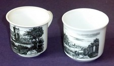 2 Tassen  Pirkenhammer Schlaggenwald Biedermeier Uranfarbe