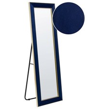 Standspiegel aus Samt in Marineblau und Gold 50 x 150 cm Glamour Lautrec