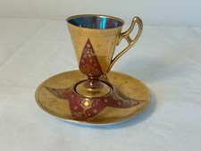 Biedermeier Tasse Prunktasse Bemalt 19. Jh. Rar Porzellan Antik