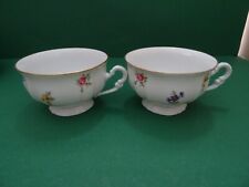 Fürstenberg Anna Carina Teetasse Weiß mit Goldrand Streublumen D 9,7   2 Stück