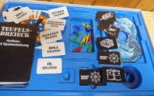 1 MB Spiel Teufels-Dreieck-Gesellschaftsspiel-alt-1977-vintage-top-Holz-Bananen