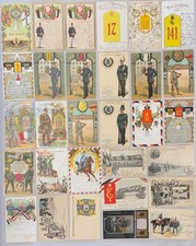 30 alte Karten Gruß vom Militär, Regimentskarten, 1. Weltkrieg, Kaiser, um 1914