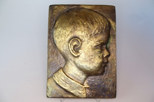 Altes bronze relief wandbild - altes,