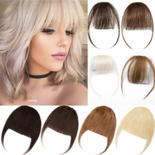 Echthaar Pony Luft Bangs Clip in Haarverlängerung Remy Human Hair Haarteil Blond
