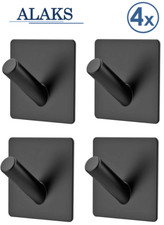 ALAKS Premium Handtuchhalter ohne Bohren Handtuchhaken klebend Edelstahl schwarz