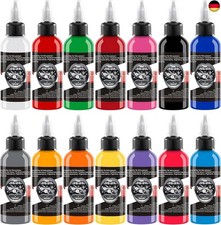 DLD 14 Pieces Professional Tattoo Ink Set (1 oz 30ml/Flasche) Voller Farbe