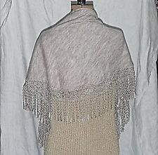 WAREHOUSE LAGENLOOK ECRU MELIERT GESCHWUNGEN HÄKELBORTE SCHAL TUCH HALSTUCH STOLA SHRUG