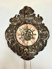 Antike Uhr  Zappler Jagdmotiv Spindelgang Barockstil Eisenuhr Pendule rar