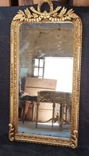 GROSSER SPIEGEL 185cm h LOUIS XV STIL MASSIVHOLZ VERGOLDET MIT BLATTGOLD EINES SCHLOSSES