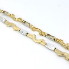 Armband, Goldarmband bicolor teilmattiert Gelbgold/Weißgold 585 14 KT