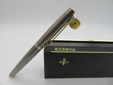 Top & Rare Parker 75 Cisele Sterling Silber Füller Fountain Pen 585 Gold Feder M