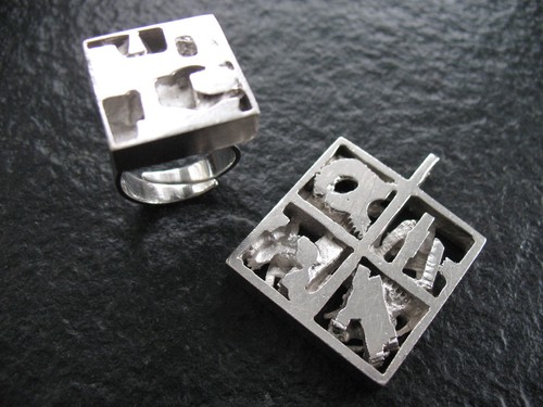 Anhänger ring silber 830 - anhänger,