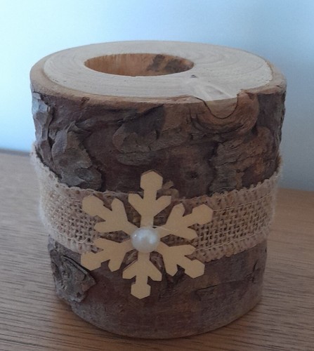 Handarbeit holz natur teelicht - handarbeit,