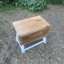 Vintage kleine massive Eiche drehbare Platte Drop Leaf Couchtisch Beistell Lampe Tisch Beistell