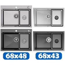 Edelstahl Einbauspüle Küchenspüle Spülbecken mit Ablaufgarnitur & Abflussbecken