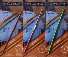 MaBaDiKa Aluminium Häkelnadel Amata 3er Set 2 mm - 12 mm Häkeln