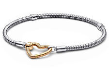 PANDORA Schmuck Damenarmband 925 Silber mit Goldfarbenem Herz-Verschluss 569539C