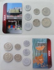 Mongolei / Mongolia KMS Kursmünzensatz 1980-1981 im Blister unz.