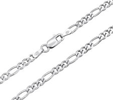 Figarokette 925 Sterling Silber rhodiniert 3,5mm 45 - 60cm Silberkette Kette NEU
