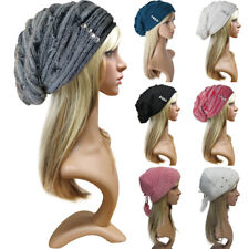 Mütze Angora Strickmütze mit Strass Ballon Wintermütze Ballonmütze Long Beanie