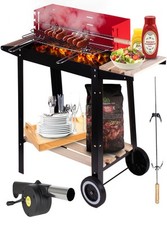 Maltec GrillMaster RedBend GM2000S Mobile Holzkohlegrill mit Gebläse Garten BBQ