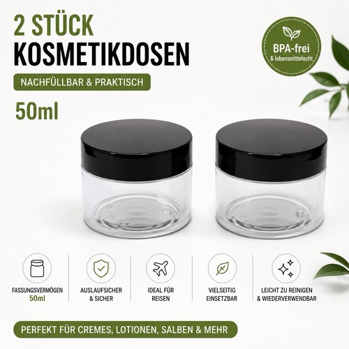 50ml kosmetikdosen leer - kosmetikdosen,