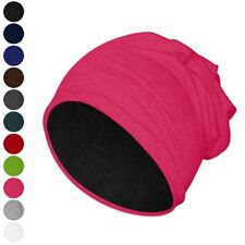 Warme Beanie Damen Herren Mütze Fleece-Innenfutter Outdoor Sportlich unifarben