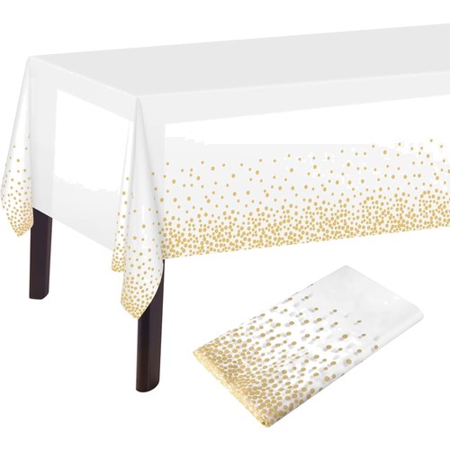 Tischdecke weiß gold dot - tischdecke,
