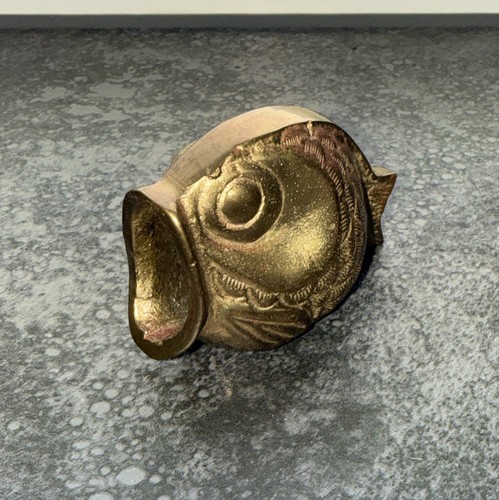 Messing fisch aschenbecher mid - messing,