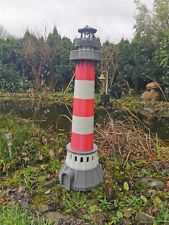 XL Leuchtturm mit Licht, maritime Deko mit Leuchtfeuer für innen und außen