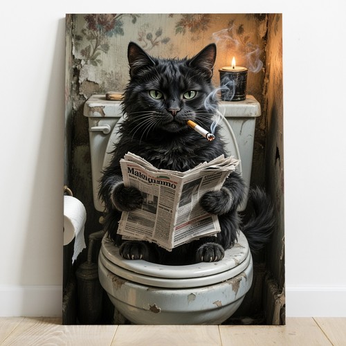 Katze auf der toilette - der,