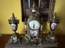 Porzellan Kaminsims Uhr Set Romantisches Derkor 