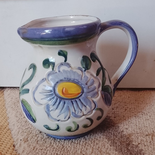 Handbemalter keramik krug - handbemalter, l