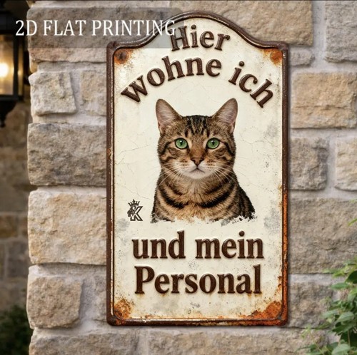 Blechschild katze 35x20 - 2d-blechschild,