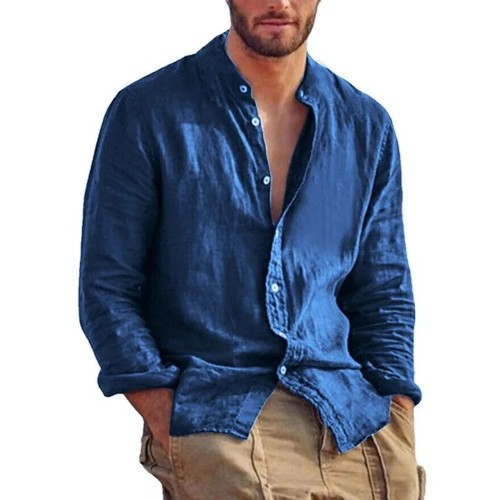Herren leinen langarms - leinen,