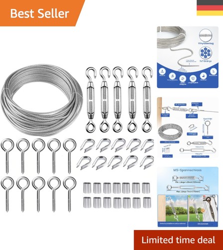 Edelstahl drahtseil set 30m - edelstahl,