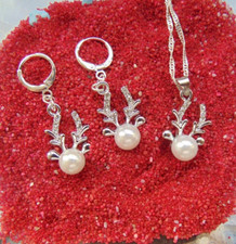 925 Silber Schmuck Set Geweih