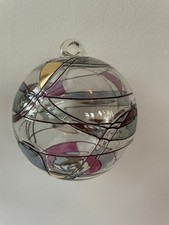 Glaskugel zum Hängen, mundgeblasen, Fenster Dekoration, Ø 12cm, Tiffany