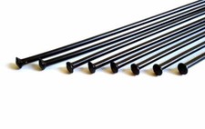 Sapim 14g (2,0 mm) GERADE schwarze Fahrradspeichen | silberne oder schwarze Brustwarze Option