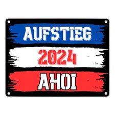 Kiel Aufstieg 2024 Metallschild in 15x20 cm mit Spruch Ahoi