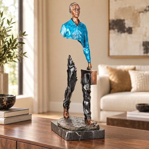 Bronzeskulptur reisender mit - bronzeskulptur,
