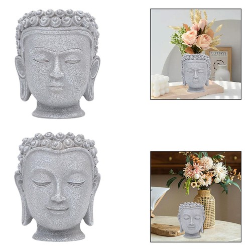 Buddha-Kopf-Blumentopf-Statue
