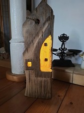 Stehlampe LED-aus Holz 56c Eichenbalken Windlicht Stele Skulptur Laterne Design 