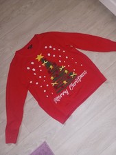 Weihnachtspullover Rot Mit Licht Neu Gr. L