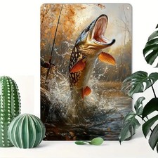 Blechschild Hecht Fisch Angler