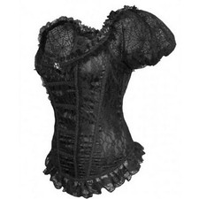ALCATRAZ - Spider Corset Schwarz Korsage Rock Gothik Oberteil